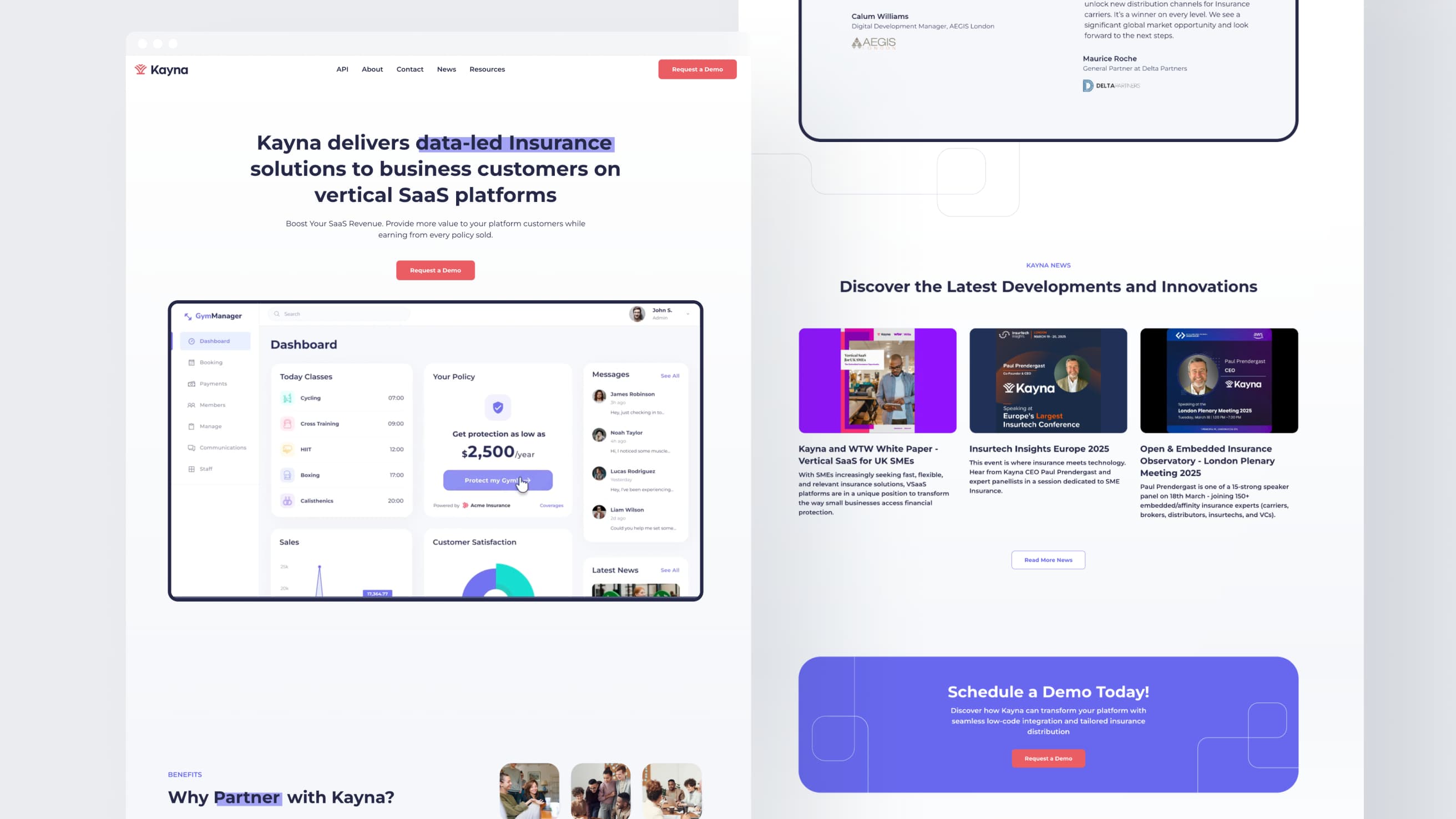 SaaS Web Development for Embedded Insurance Platform overview