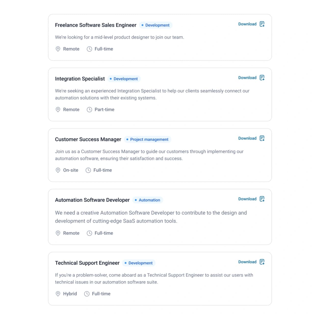 SaaS Automation Web Redesign design detail