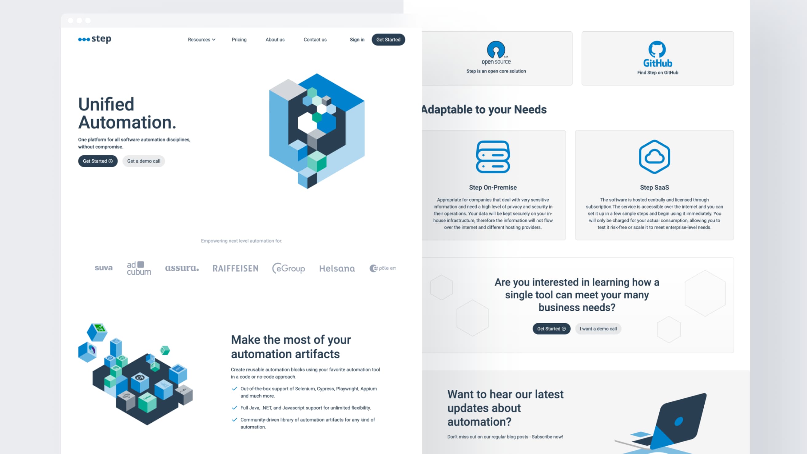 Webflow Design & Dev for Unified Automation SaaS overview